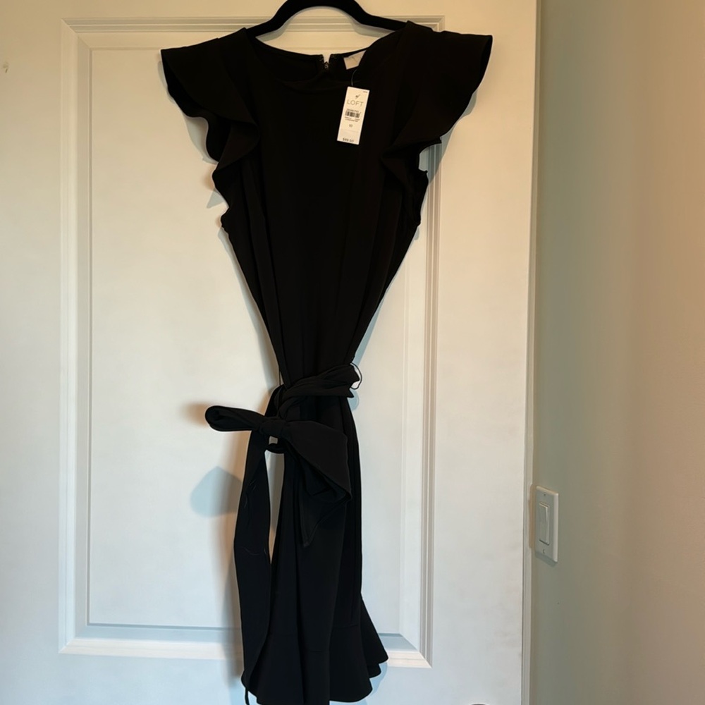Black size 10 Ann Taylor Loft dress and belt, new with tags